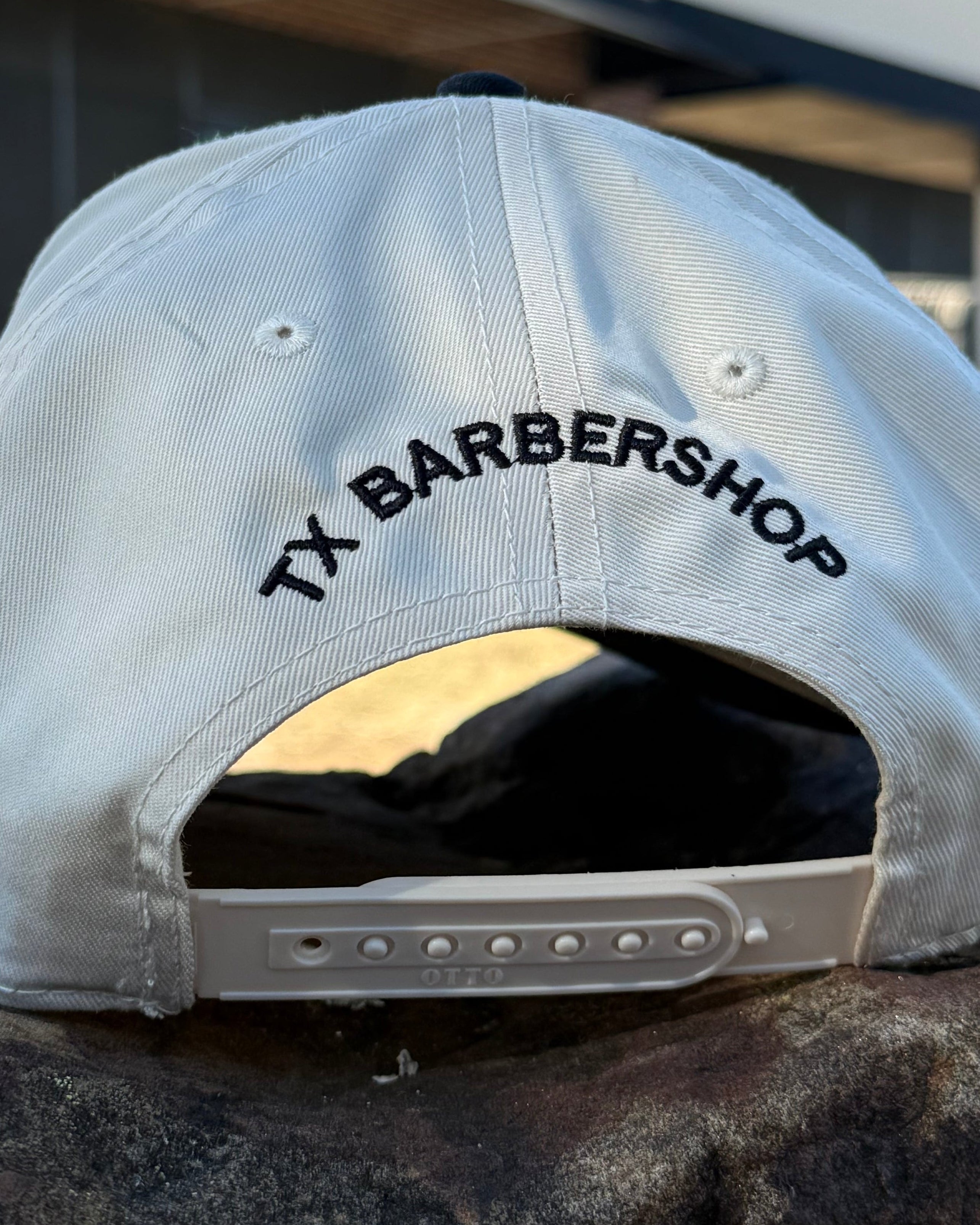 White barbershop hat 